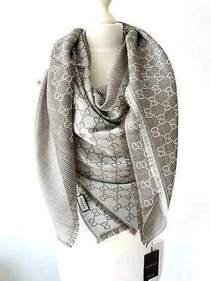 gucci tuch 140x140 beige|Gucci frayed scarf.